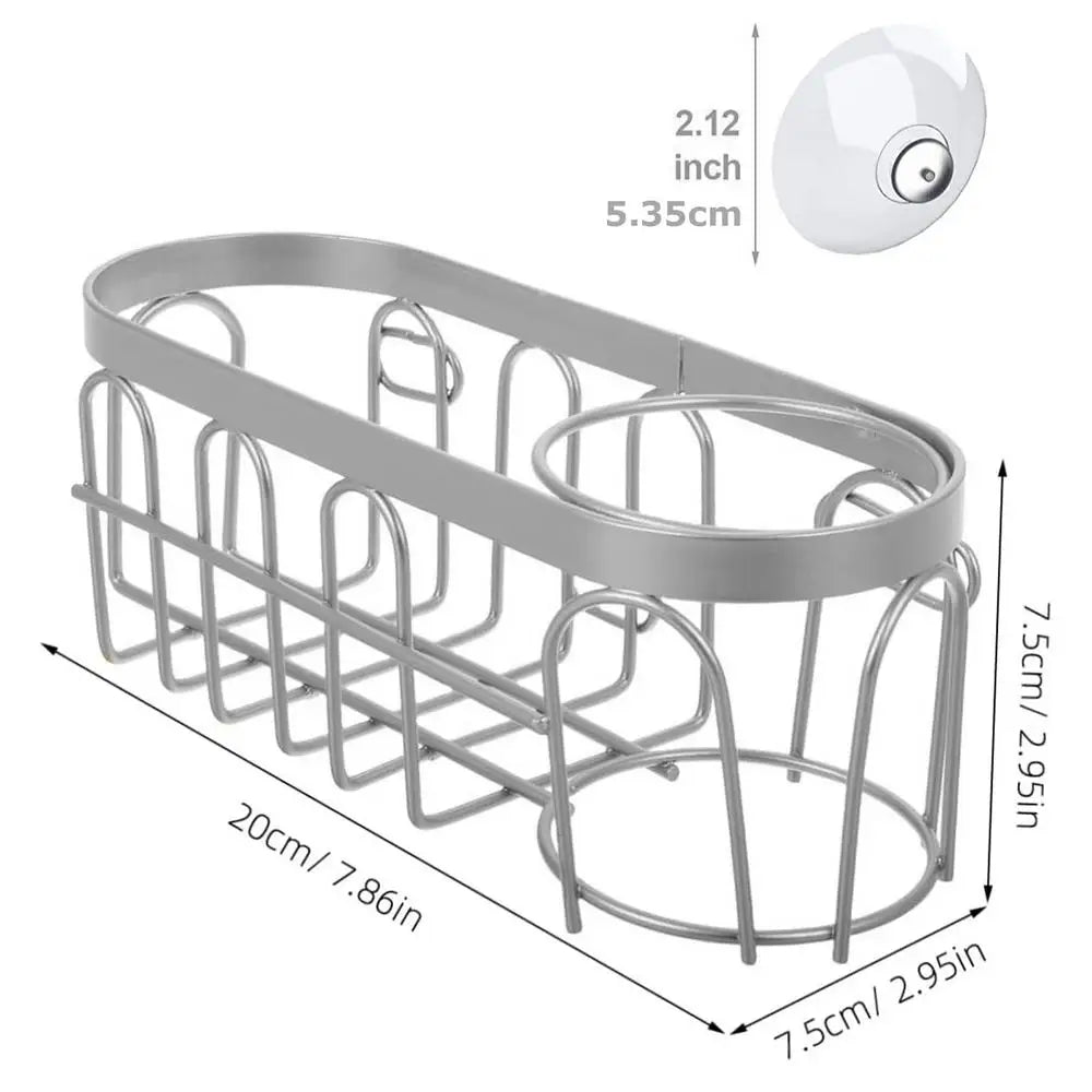 No-Drill Wall Sponge & Brush Holder | Suction Cup Drain Rack