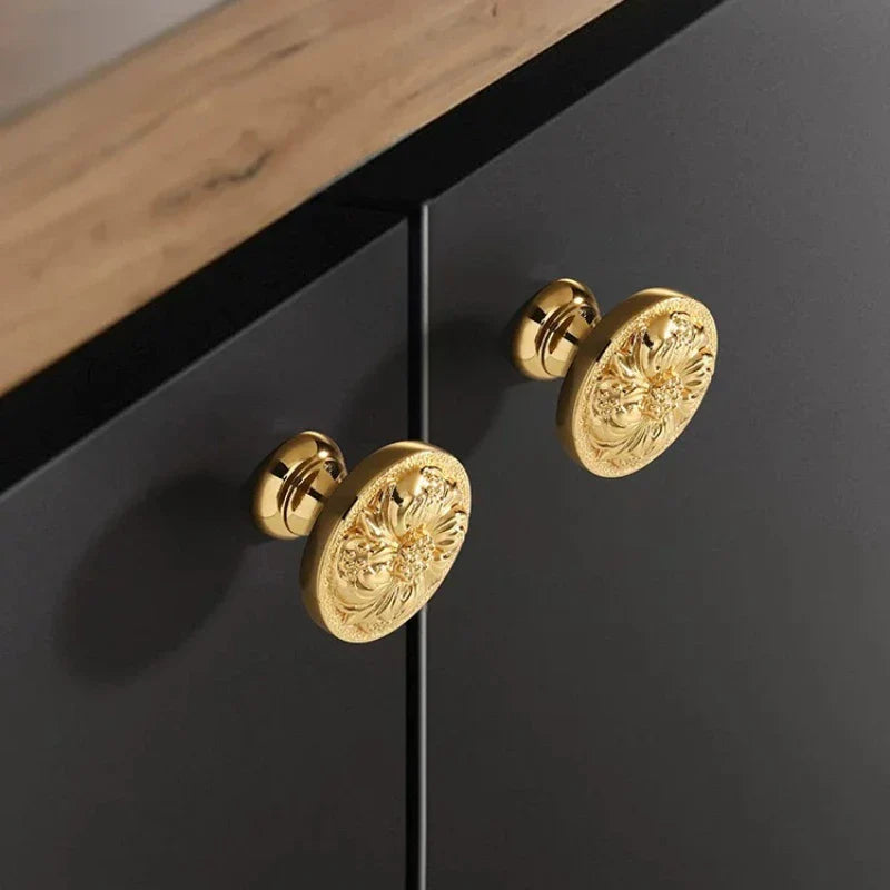 Gold Plated Brass Cabinet Handle | French European Luxury