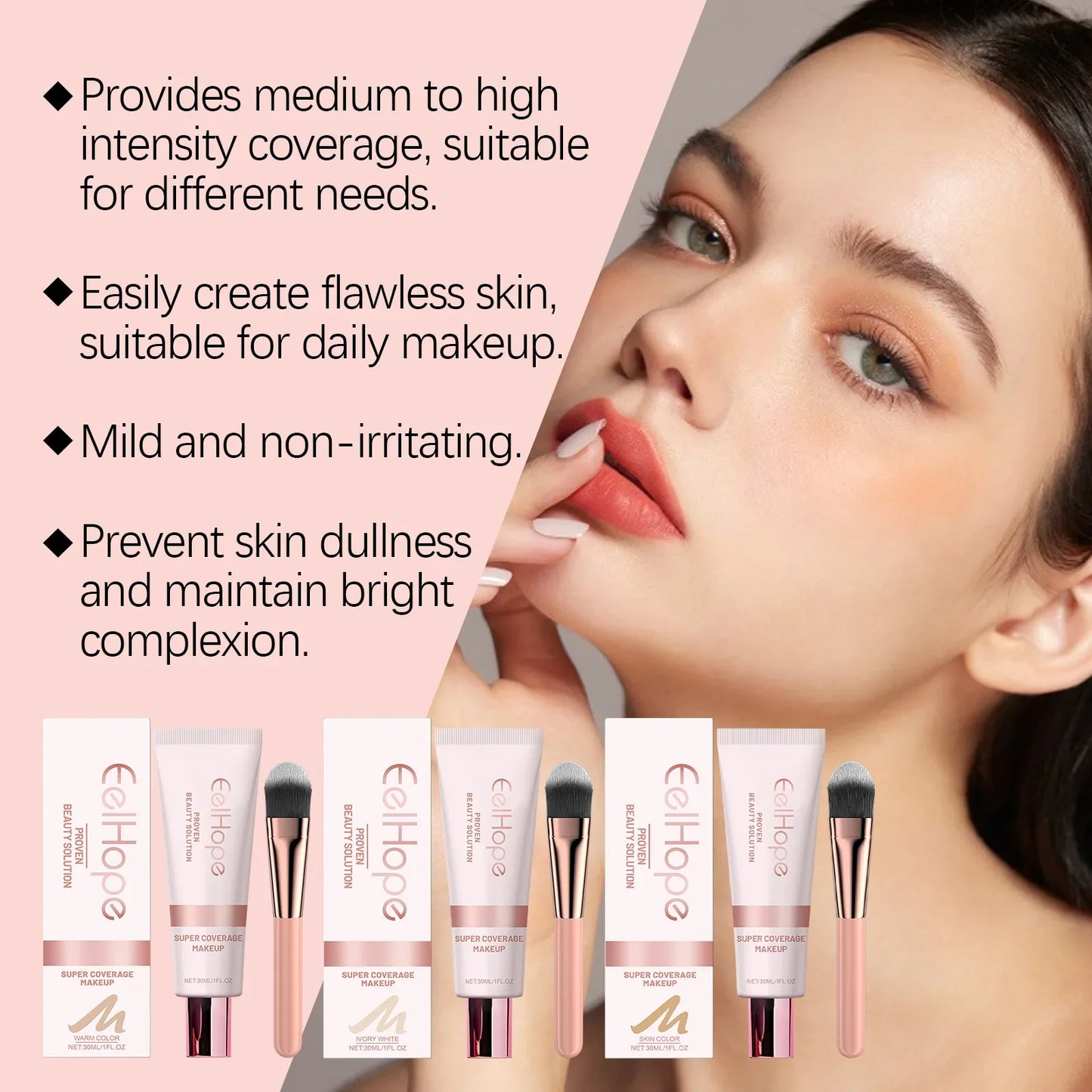 Eelhope Full Coverage Liquid Concealer Foundation 30ml