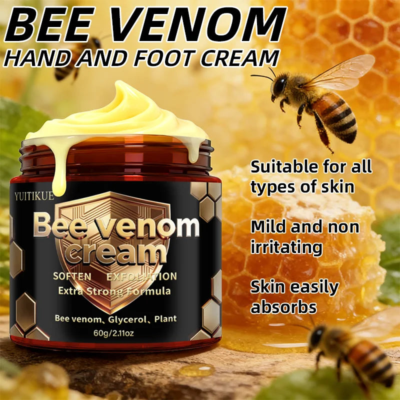 Yuitikue Bee Venom Cream, 60g Extra Strong Formula Bee Venom Skin Care Cream for Softening & Exfoliation Peaceful Pleasures Health and Wellness
