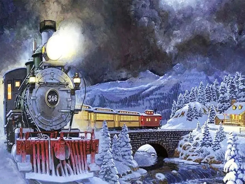 Paint By Number Canvas Painting Kits Landscape DIY Unframe Coloring By Numbers Train Acrylic Paint Kits Unique Gift Peaceful Pleasures Health and Wellness 3 50x70cm Unframed