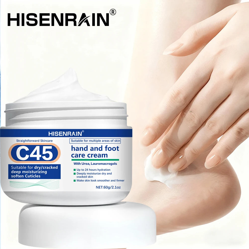 HISENRAIN Mineral & Coconut Oil Hand Foot Cream - Intense Repair for Dry Cracked Skin, 24H Moisturizing Non-Greasy Formula. Peaceful Pleasures Health and Wellness