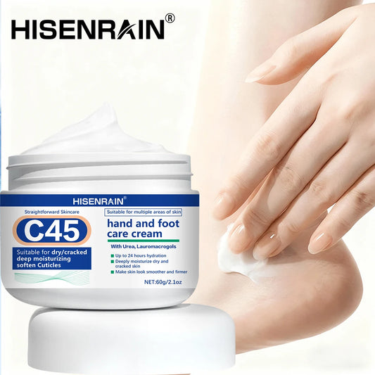 HISENRAIN Mineral & Coconut Oil Hand Foot Cream - Intense Repair for Dry Cracked Skin, 24H Moisturizing Non-Greasy Formula. Peaceful Pleasures Health and Wellness