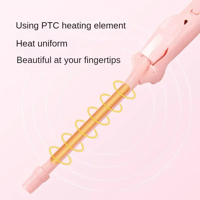 Mini Hair Curling Iron 9mm Curler Wand Professional Curly Tongs Ceramic Electric Salon Styling Tool Small Crimping Iron Peaceful Pleasures Health and Wellness
