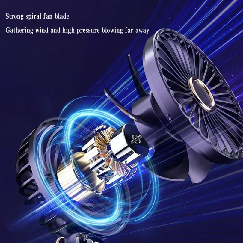 USB Rechargeable Neck Fan – 5-Speed Foldable Portable Fan