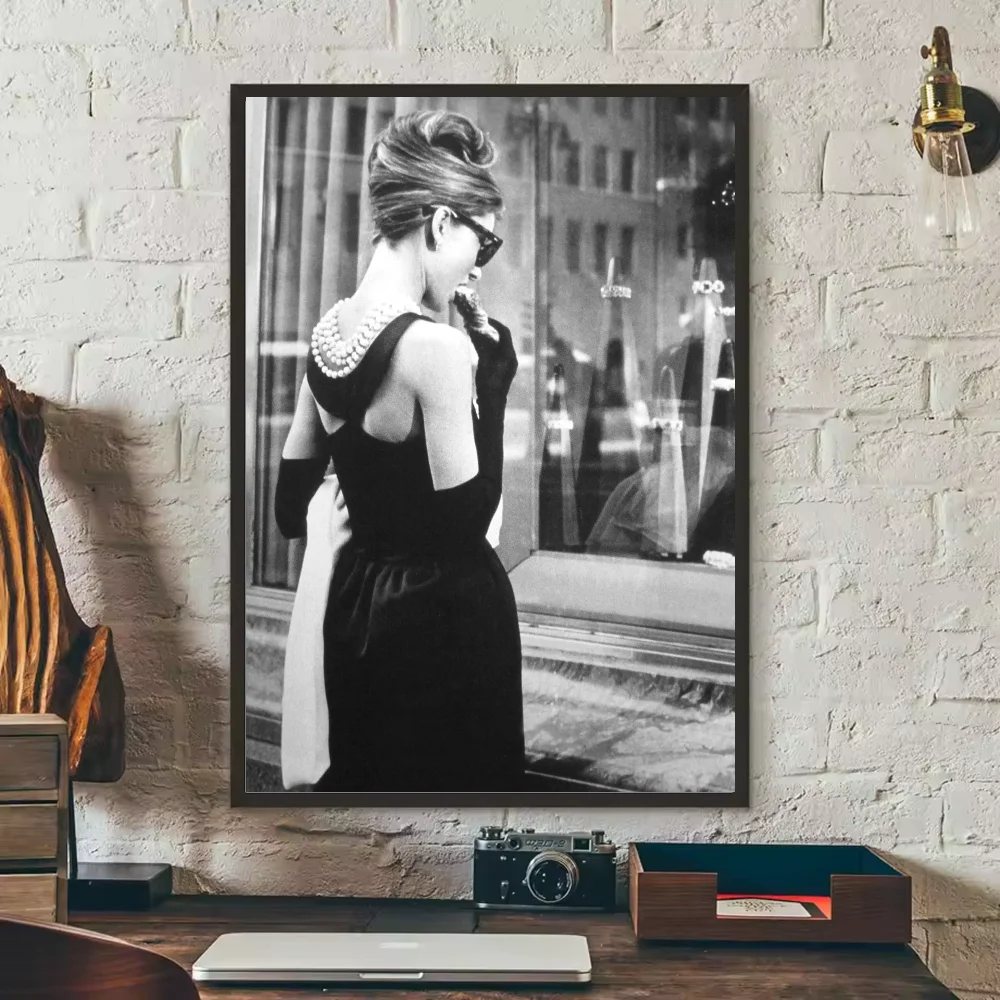 Audrey Hepburn HD Wall Poster – Waterproof PVC Sticky Decor Wall Art Poster Peaceful Pleasures Health and Wellness z12 40X50cmNoframe
