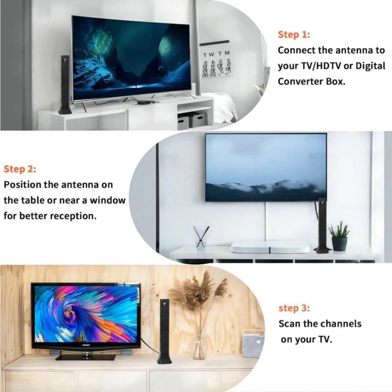 Digital HD TV Antenna ATSC DVB-T2 Indoor Outdoor 36dB 5m