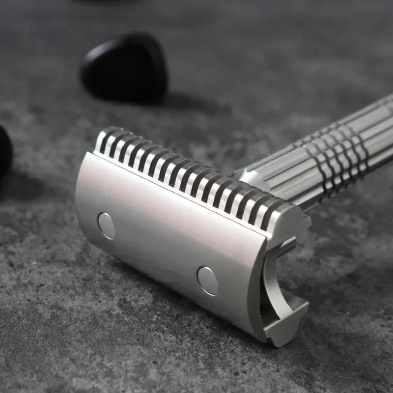 2026 YAQI Men's Safety Razor Bohemia 316 Stainless Steel Adjustable Baseplate Raw Color Version Peaceful Pleasures Health and Wellness