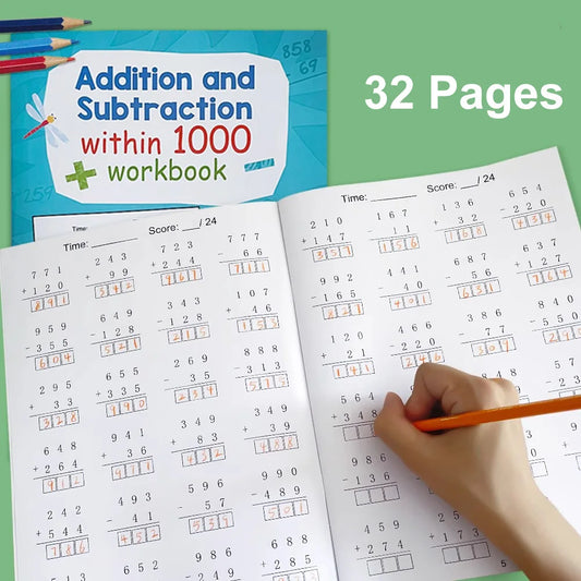 Addition Subtraction Within 1000 Maths Workbook Primary School Peaceful Pleasures Health and Wellness