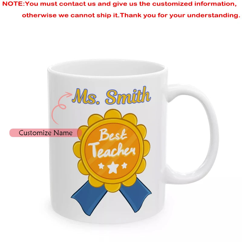 Personalized Best Teacher Ceramic Mug | Custom Teacher Gift