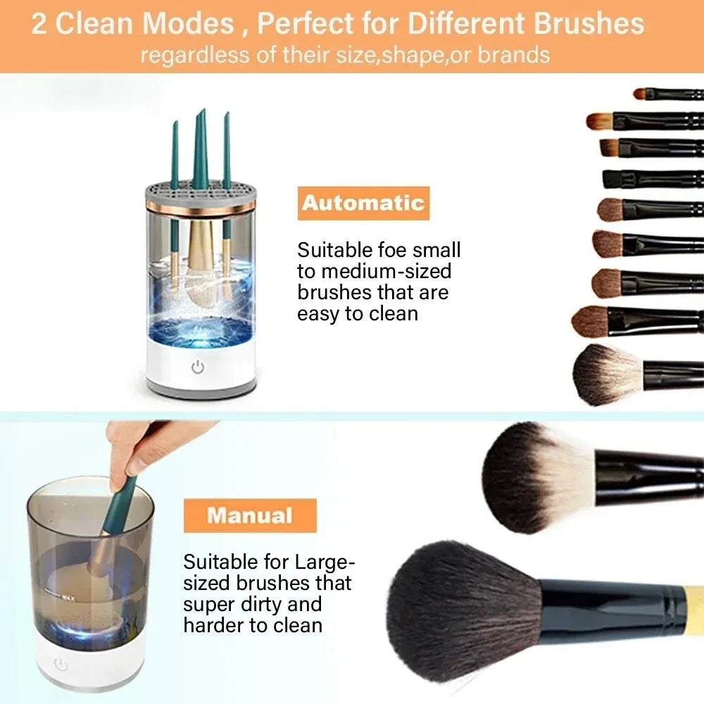 Automatic Electric USB Plug Makeup Brush Cleaner Machine Cosmetic Brush Dryer With Cleaning Mat Peaceful Pleasures Health and Wellness