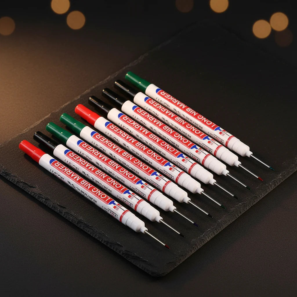 4-Pack 20mm Long Nib Deep Hole Marker Pens | Woodworking Metal