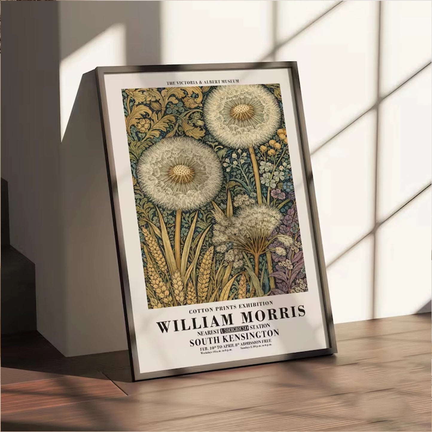 William Morris Dandelion Floral Canvas Wall Art Print | Home Decor