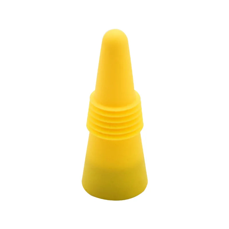 1PC Wine Stoppers Beverage Bottle Sealer Soft Silicone Wine Bottle Stoppers Corks with Grip Top for Keeping Wine Champagne Fresh Peaceful Pleasures Health and Wellness Yellow