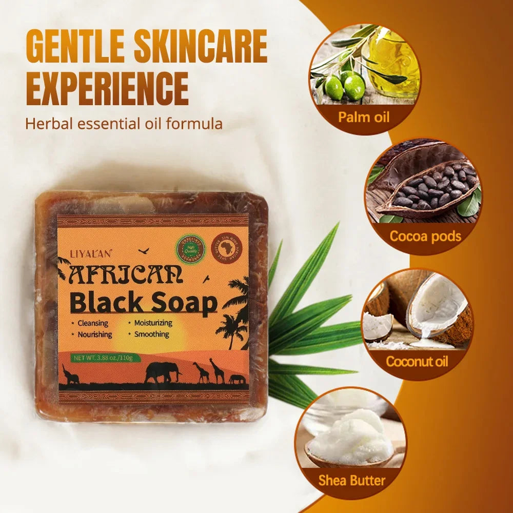 African Black Soap 2-Pack – Shea Butter & Palm Oil Bar Peaceful Pleasures Health and Wellness