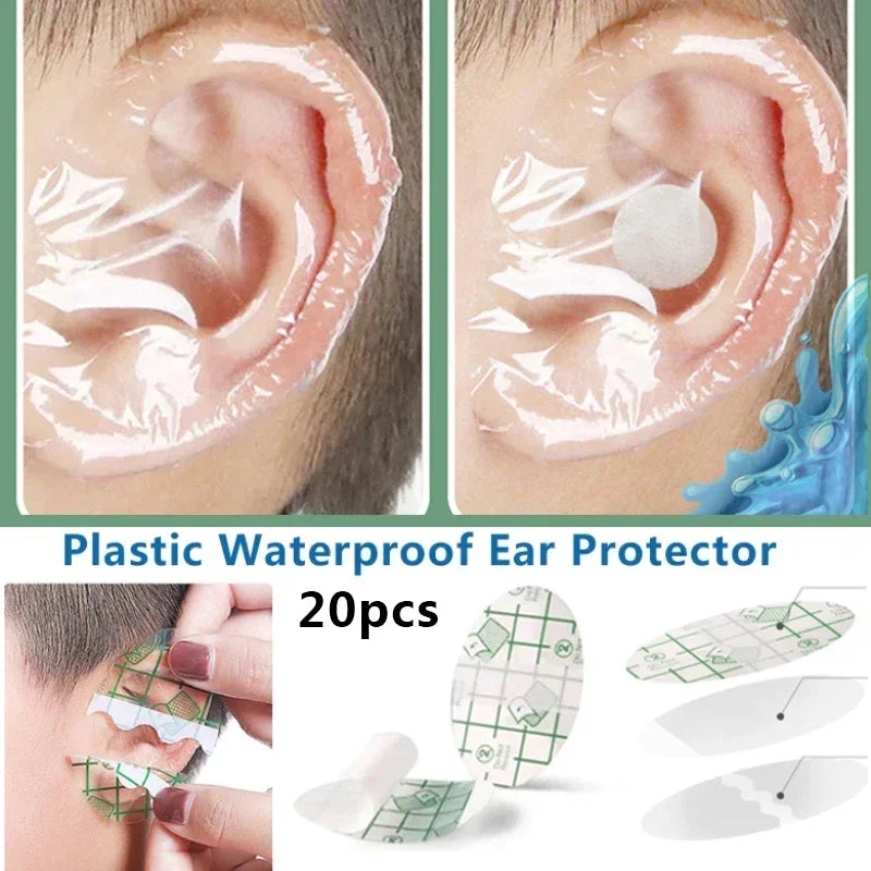 20pcs Plastic Waterproof Ear Protector For Baby Swimming Cover Caps Salon Hairdressing Dye Shield Protection Shower Cap Tool Peaceful Pleasures Health and Wellness