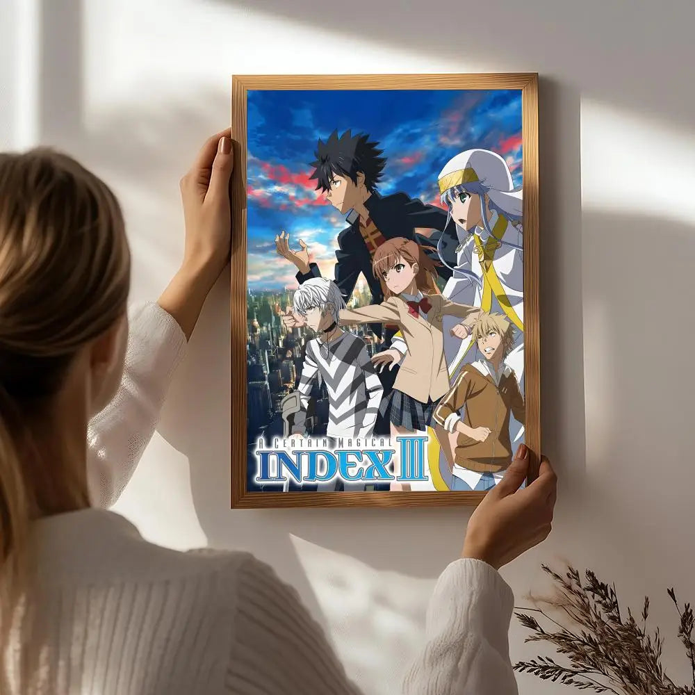 A Certain Magical Index Anime Poster – HD Waterproof Wall Art Anime Wall Poster Peaceful Pleasures Health and Wellness White1 40X50cmNoframe