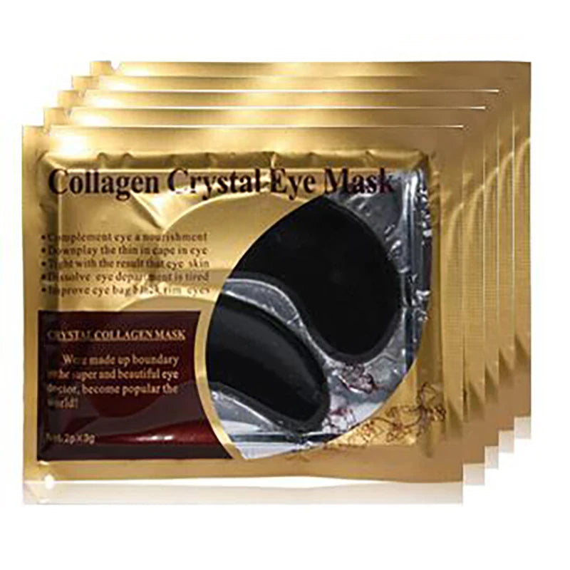 BIOAOUA Gold Collagen Eye Masks 50 Pairs – Dark Circles & Puffiness Collagen Eye Mask Peaceful Pleasures Health and Wellness Black 50pairs