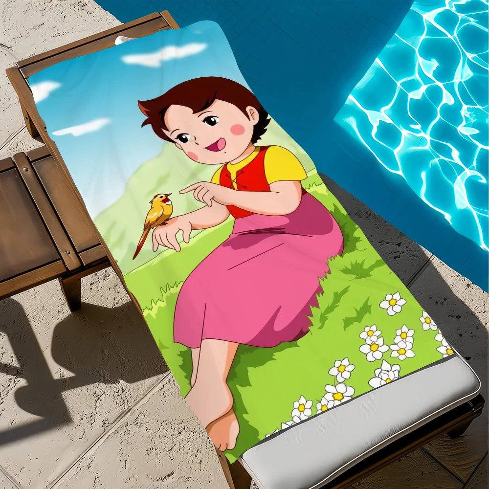 Anime Heidi Cute Quick-Dry Beach Towel | Soft Pool & Travel Quick-Dry Beach Towel Peaceful Pleasures Health and Wellness z3 STJ150x180CM