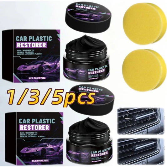 Easily Restores Original Color Shine Of Automotive Plastics Car Plastic Restorer 1/3/5pcs 50g Car Plastic Scratch Removal Agent Peaceful Pleasures Health and Wellness