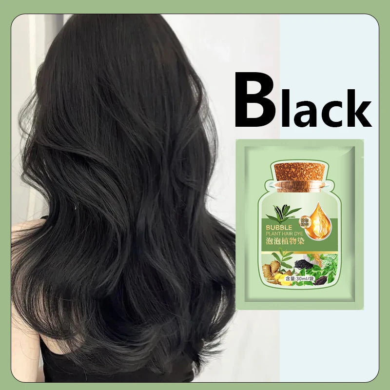 Pure Natural Herbal Hair Dye Shampoo 5 Minutes Change Hair Color Non-irritating Repair Gray White Fashion Hair Care Women Men Peaceful Pleasures Health and Wellness Black 1pc