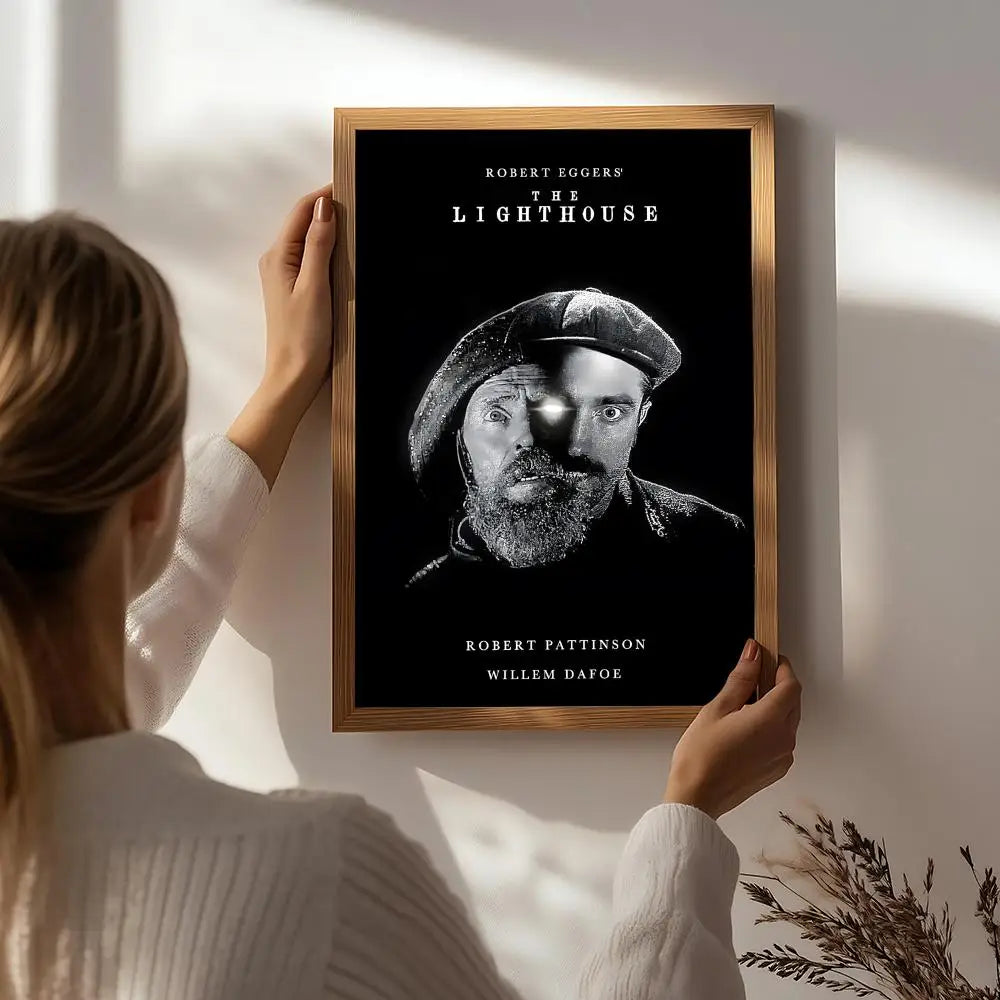 Movie T-The Lighthouse Poster HD Self Adhesive Waterproof Wall Art Ideal for Home Office Dorm Bedroom Great Gift Peaceful Pleasures Health and Wellness White8 40X50cmNoframe