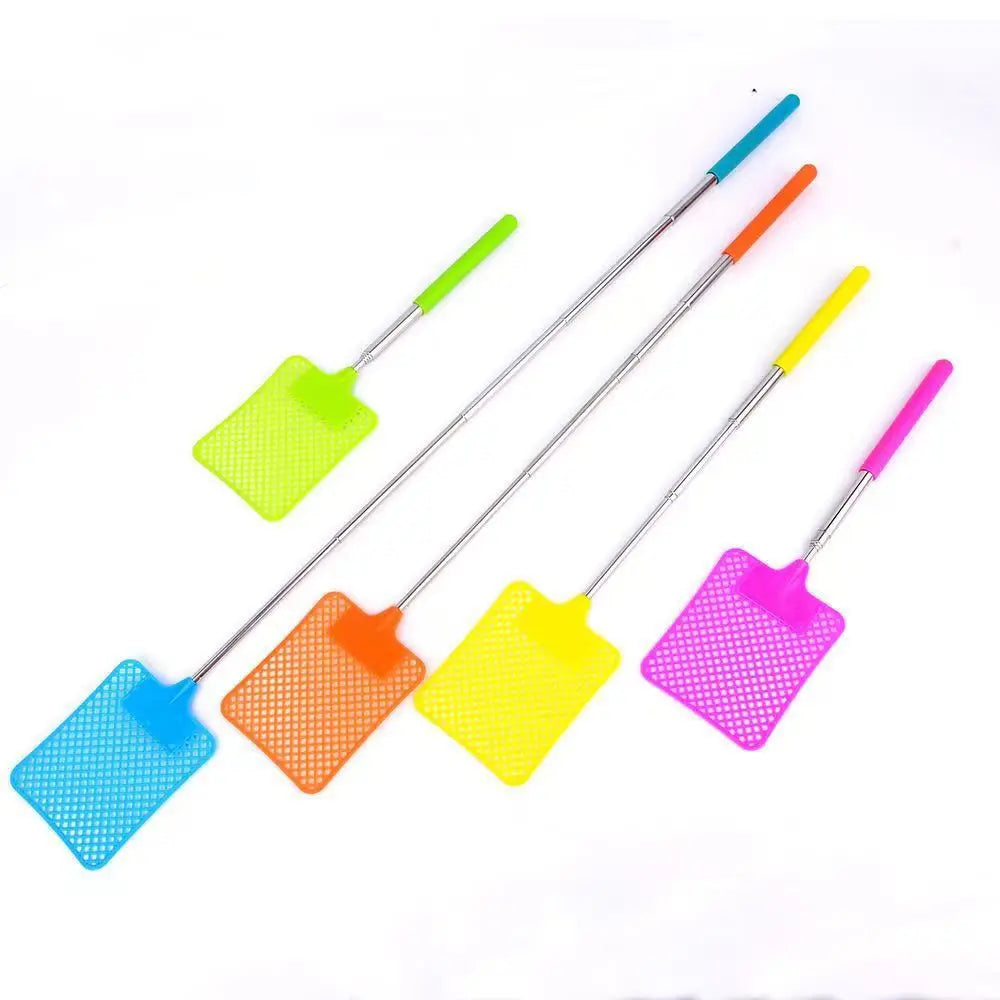 1 Pack Of Black Creative Fly Swatter Mosquito Swatter Stainless Steel Expansion Design Fly Repellent Supplies Peaceful Pleasures Health and Wellness