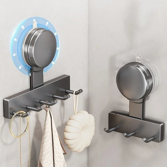 No-Drill Suction Cup Hook Set | 5-Hook Door & Cabinet Rack Suction Cup Hook Rack Peaceful Pleasures Health and Wellness