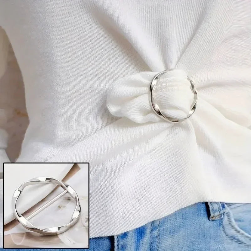 Zinc Alloy Scarf Ring Clip for Women | T-Shirt Belt Buckle