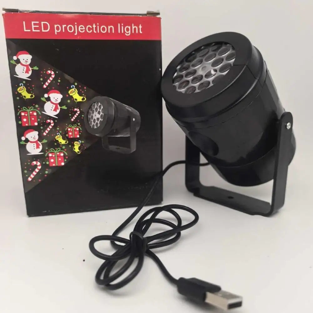 LED Rotating Snowflake Projector Lamp | USB Christmas Light