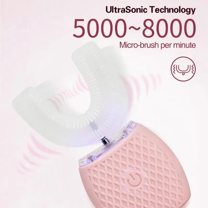 Rechargeable ultrasonic electric toothbrush with IPX7 water resistance for adults - U-shaped toothbrush for deep cleaning Peaceful Pleasures Health and Wellness
