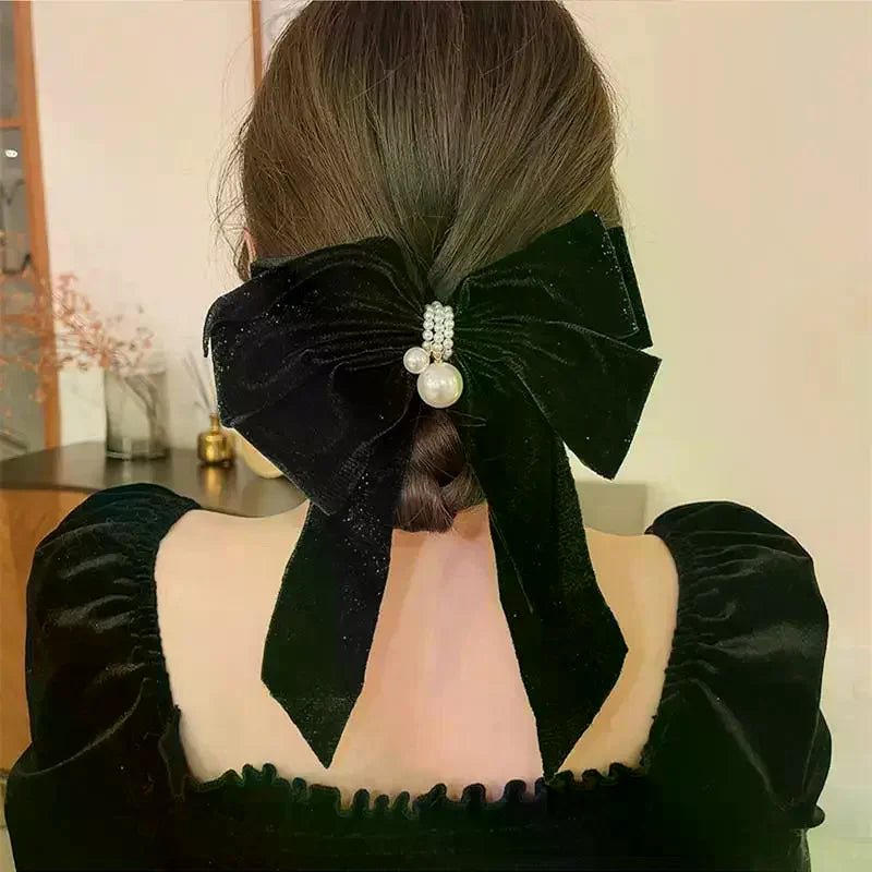 Velvet Bow Hair Clip for Women & Girls – Sweet Princess Hairpin