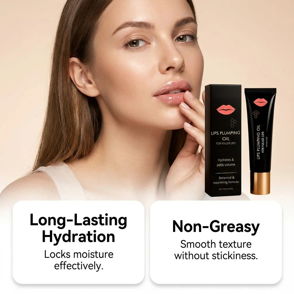 Moisturizing Plumping Lip Oil – Lightweight Daily Hydration