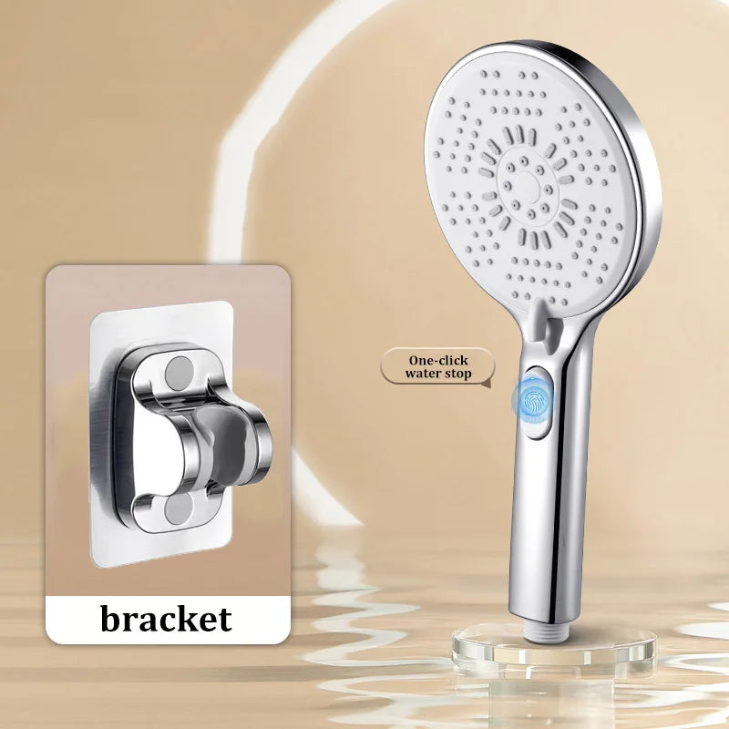 5-Function Handheld Shower Head | Filter & One-Touch Water Stop