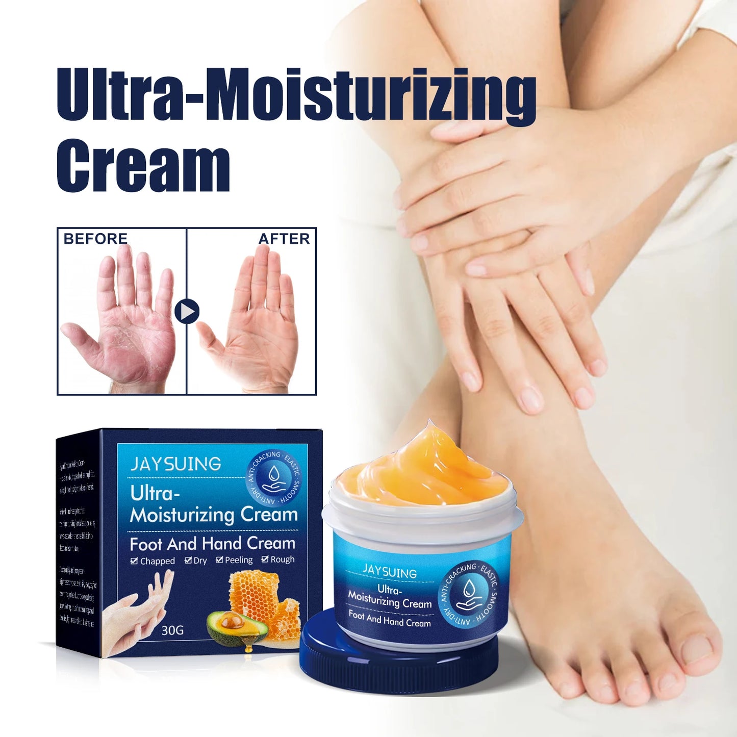 Jaysuing Shea Butter Hand & Foot Cream – Non-Greasy Moisturizer