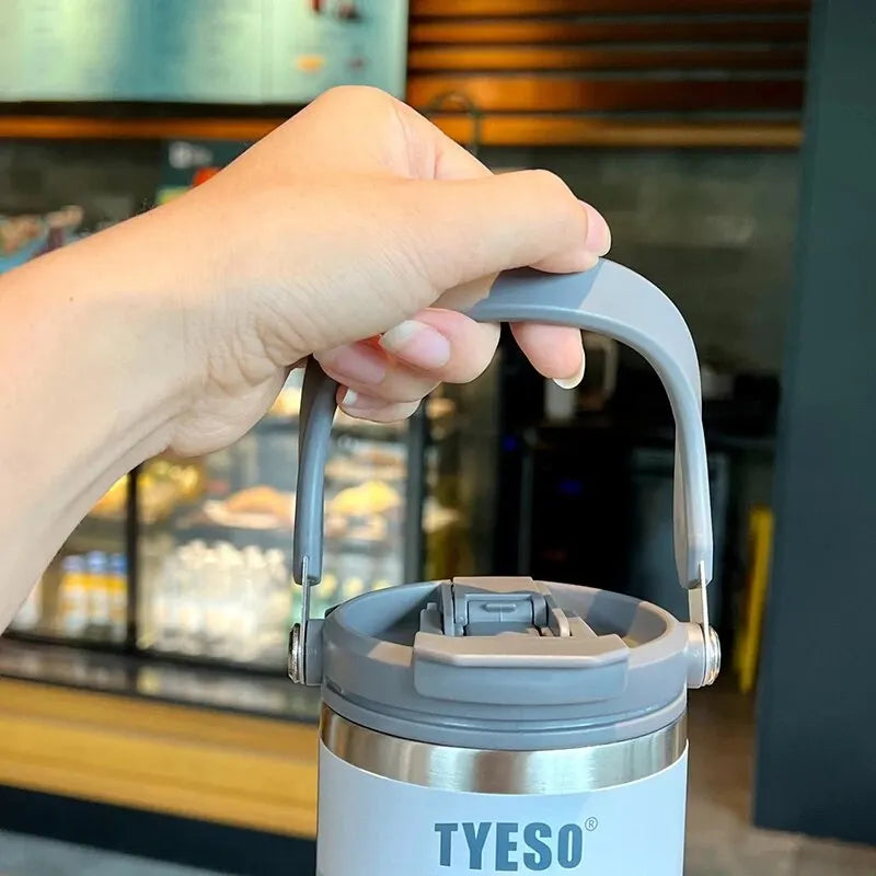 Tyeso's New Coffee Cup With Double-Layer Insulation And Cold Insulation Portable Ice Cream Cup Large Capacity Stainless Steel Peaceful Pleasures Health and Wellness