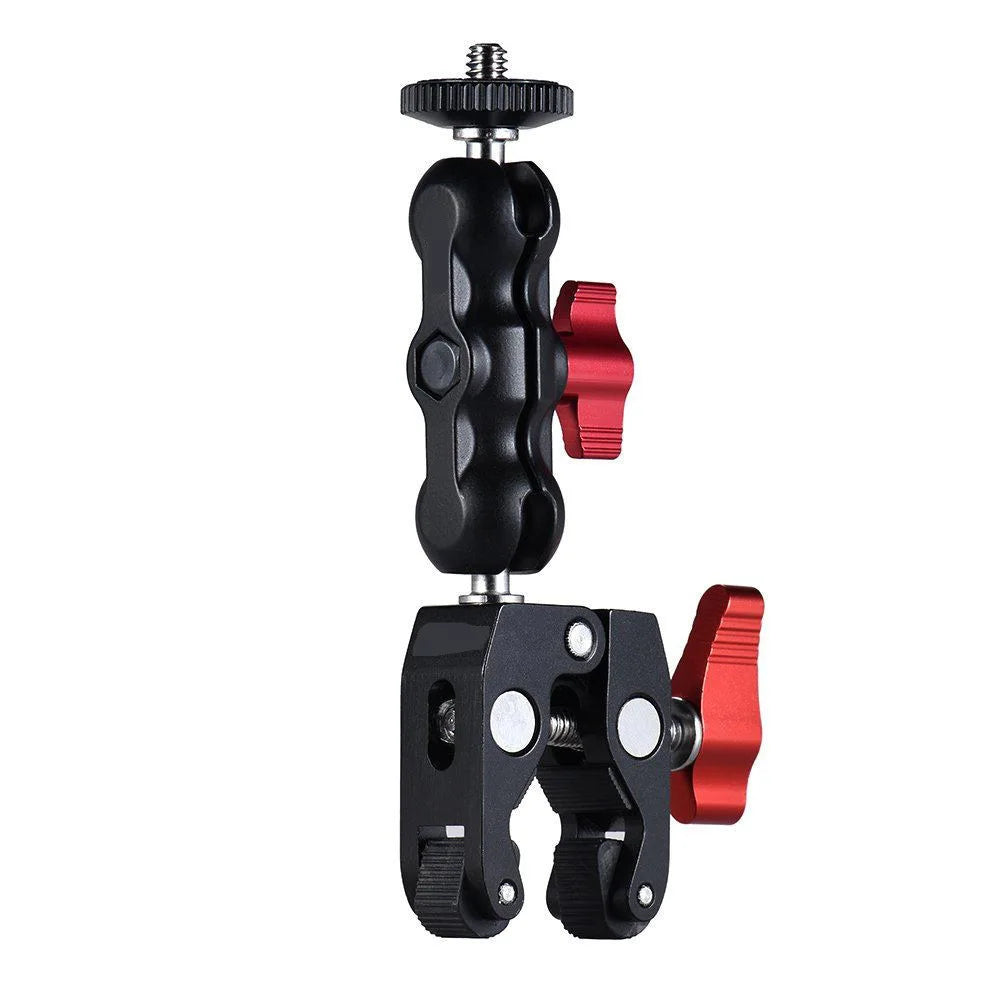360° Magic Arm Super Clamp Ball Head for DSLR GoPro LED Phone Camera Clamp Mount Peaceful Pleasures Health and Wellness Red
