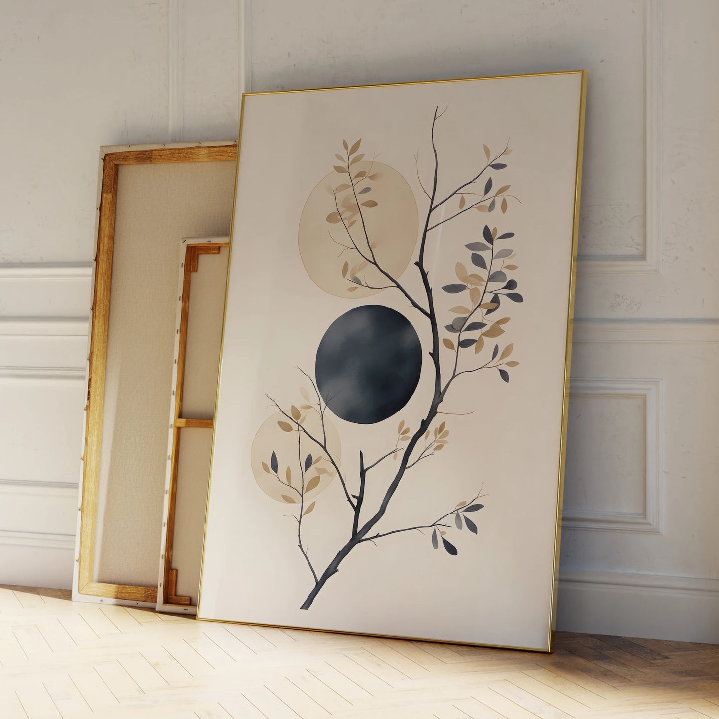 Nature Circle Moonlight Canvas Wall Art Print | Home Decor