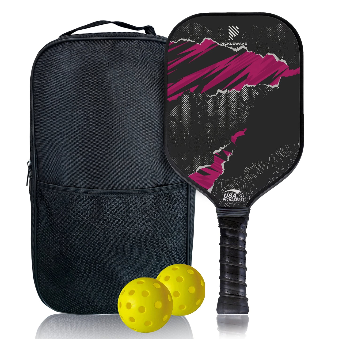 USAPA Pickleball Paddle Fiberglass High Spin Edgeless Unibody
