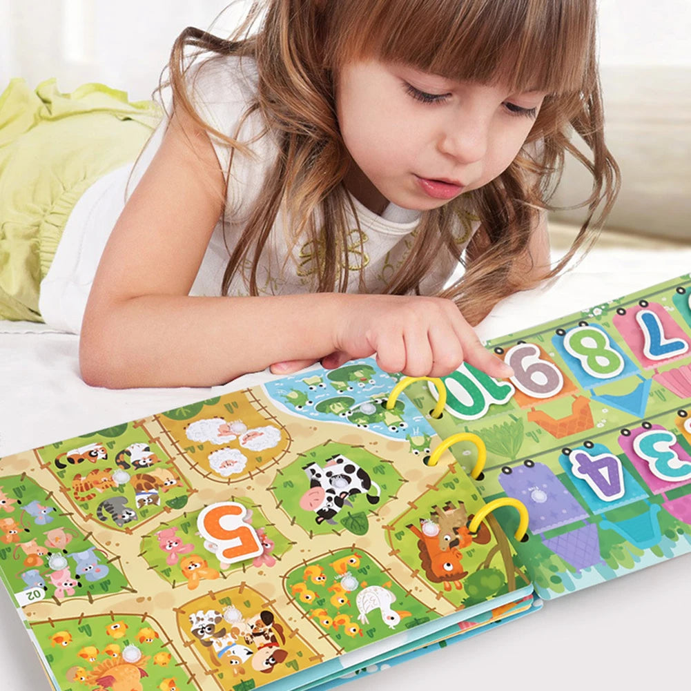 Kids Farm Letter Sticker Book – Reusable Montessori Busy Book
