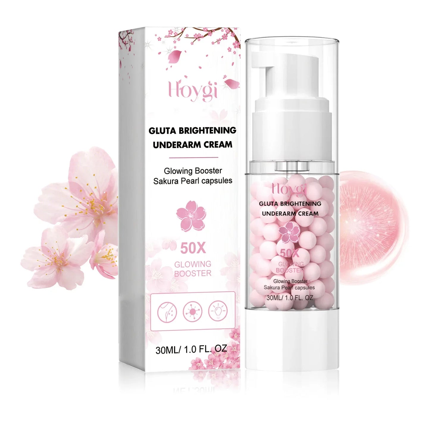 Sakura Moisturizing Cream Improving Dryness Roughness Brighten Skin Tone Fade Dark Spot Nourishing Moisturizing Body Lotion Peaceful Pleasures Health and Wellness 30ml Boxed