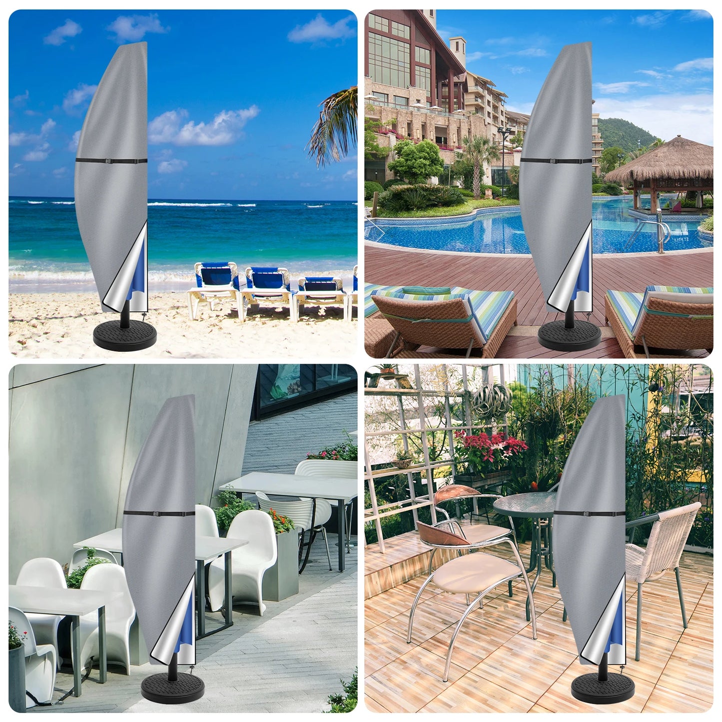 Waterproof Patio Umbrella Cover with Zipper – 7ft to 13ft