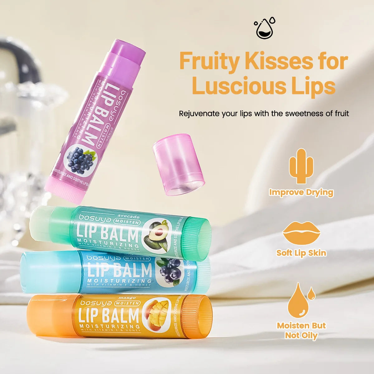 Fruit Lip Balm Set – Honey & Avocado | 6 or 24 Pack