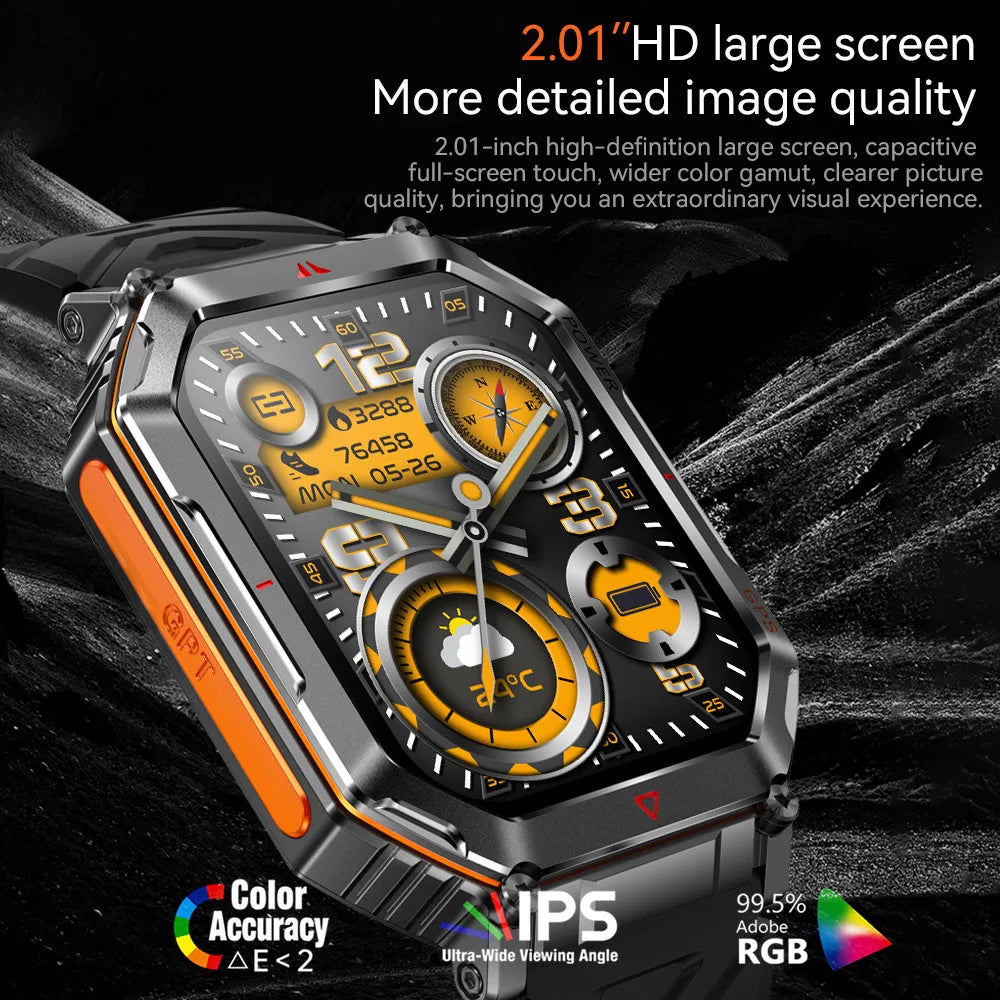 KR92 GPS Smart Watch – HD Screen, 100+ Sports Modes, BT Call
