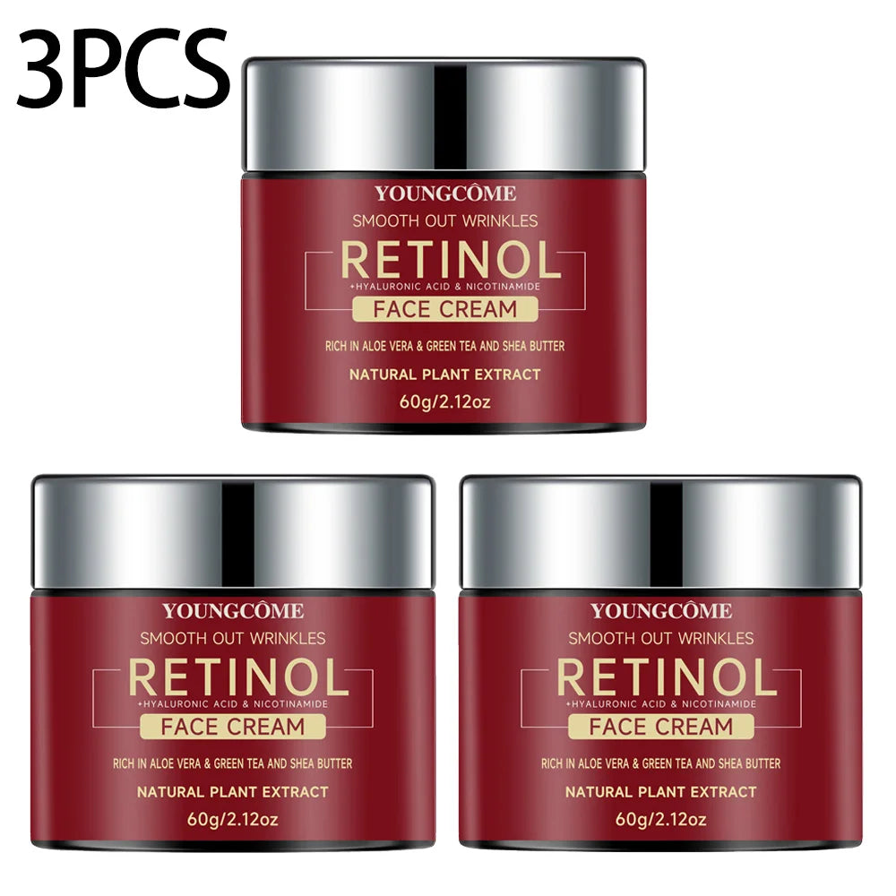 1/3PCS Retinol Lifting Firming Cream Repairing Moisturizing Nourishing Cream Brightening Skin Facial Anti-Aging Face Skin Care Peaceful Pleasures Health and Wellness 60G-3PCS