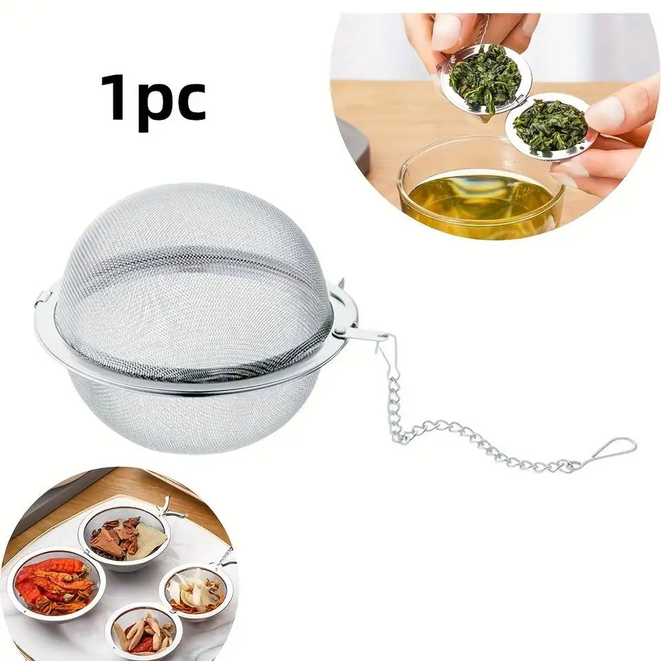 1 Pc Stainless Steel Tea Ball 2.04 Inch Mesh Tea Infuser Strainers Premium Tea Filter Tea Interval Diffuser For Loose Leaf Tea A Peaceful Pleasures Health and Wellness 1PC