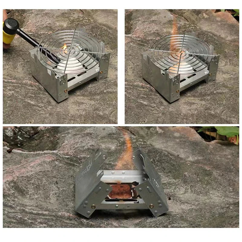Portable Folding Alcohol Stove for Camping & Outdoor Cooking