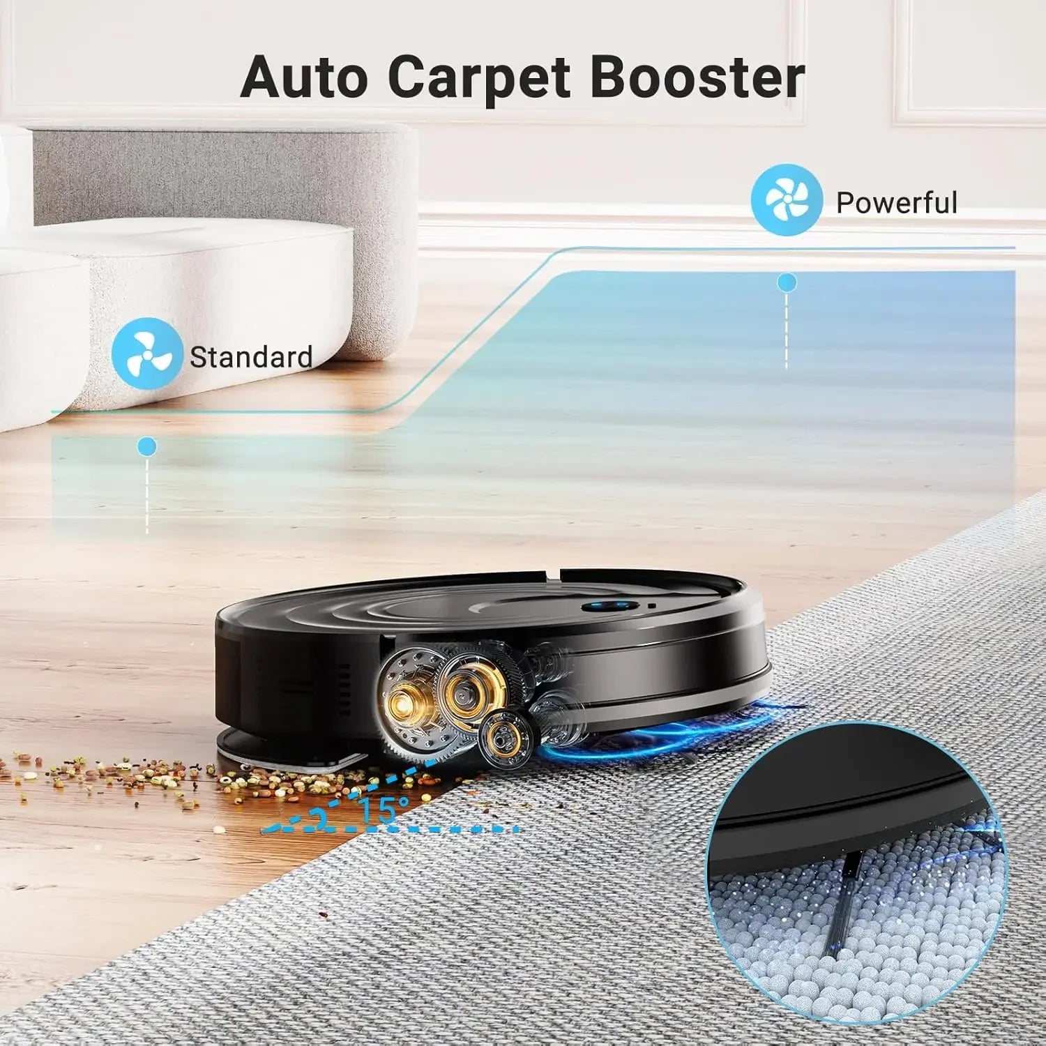 Robot Vacuum Mop Combo, 5000Pa Strong Suction, 130 Min Runtime, Slim Low Noise, Wi-Fi App Alexa Control for Hard Floors Carpets Peaceful Pleasures Health and Wellness