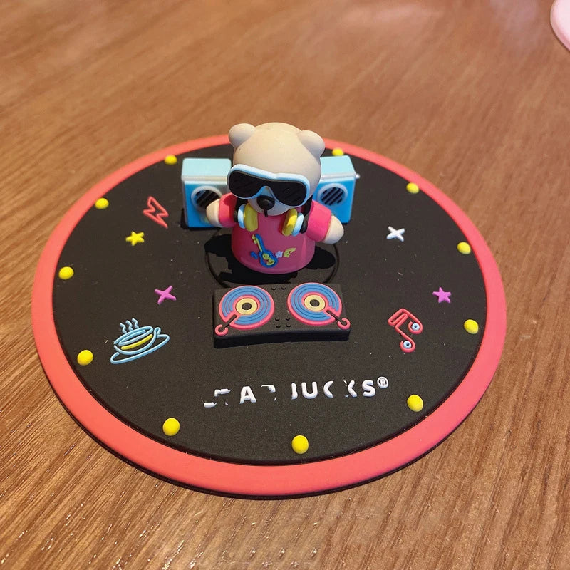 Food-grade Silicone Cup Cover Drinking Cup Cover Cute Cartoon Dustproof Universal Cup Cover Coffee Cup Cover Peaceful Pleasures Health and Wellness