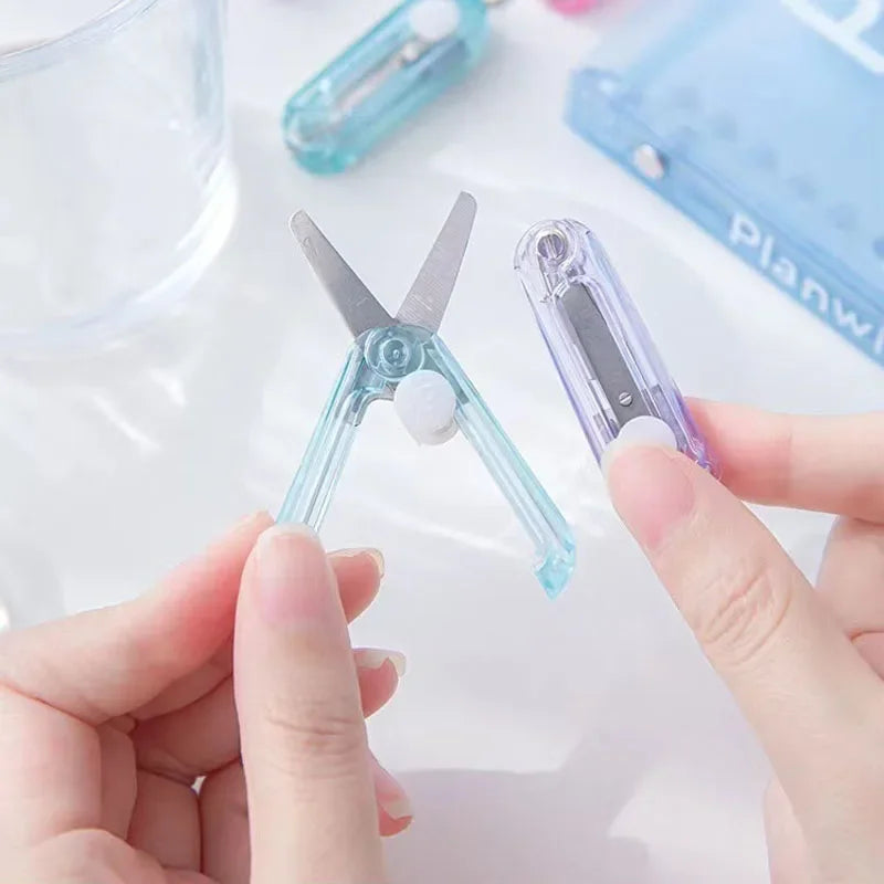 Transparent Mini Folding Scissors – Portable Retractable Craft Tool